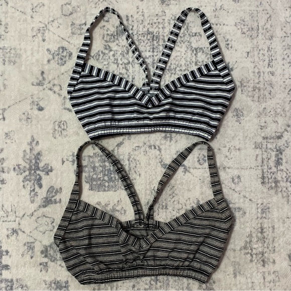Vintage Other - Striped Women's Bralette Set - Black and White